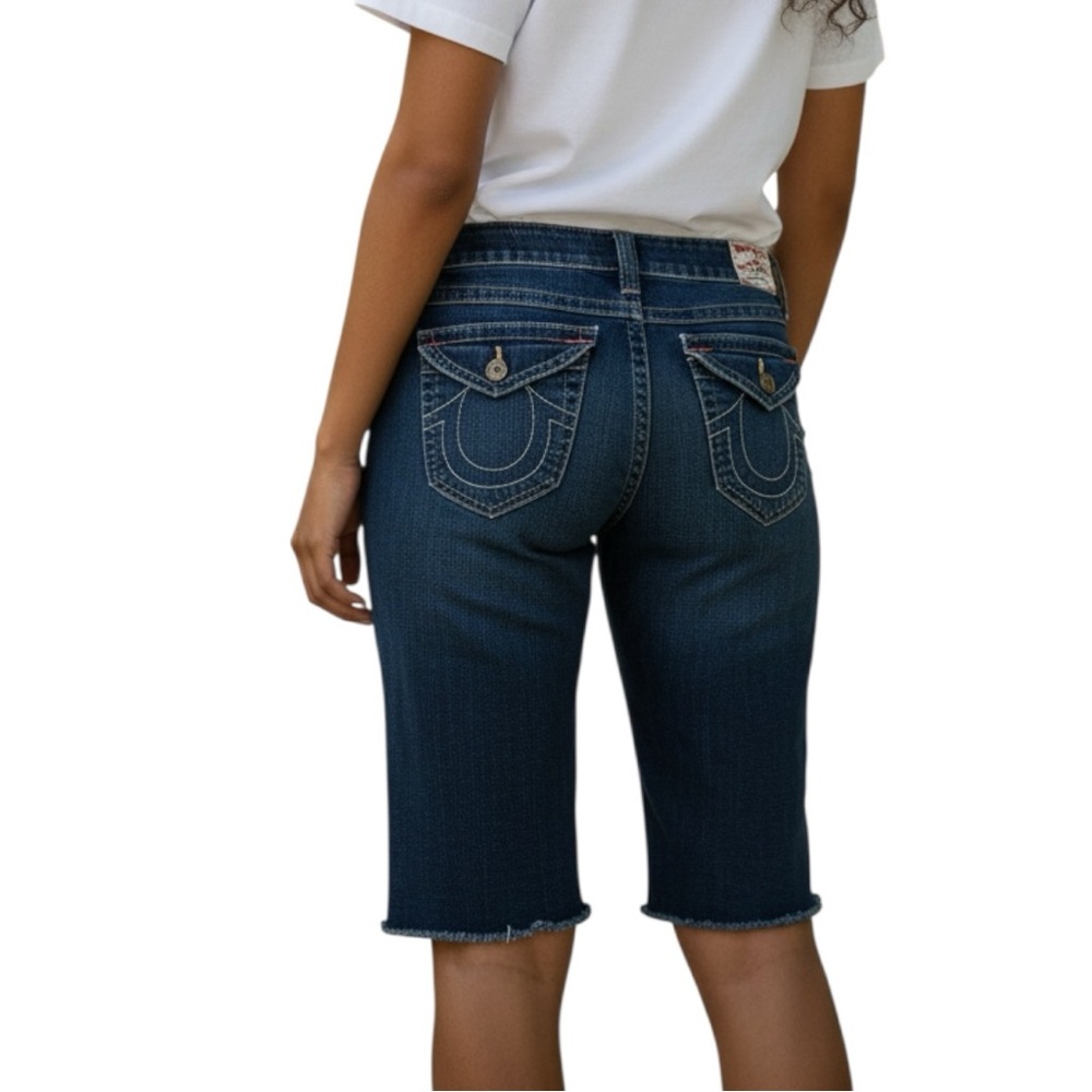 True Religion Dark Blue Denim Bermuda Shorts size 8/10